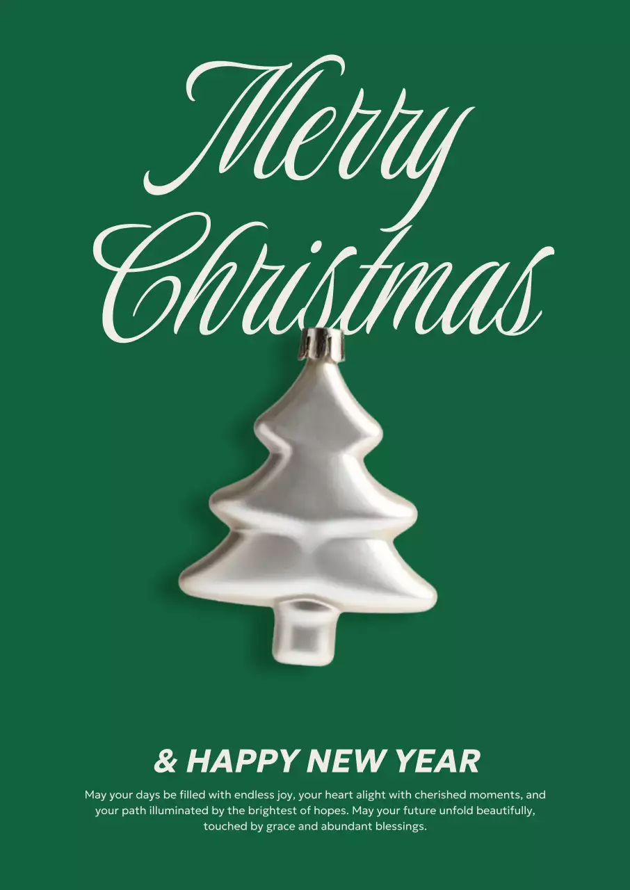 초록 심플 크리스마스 엽서