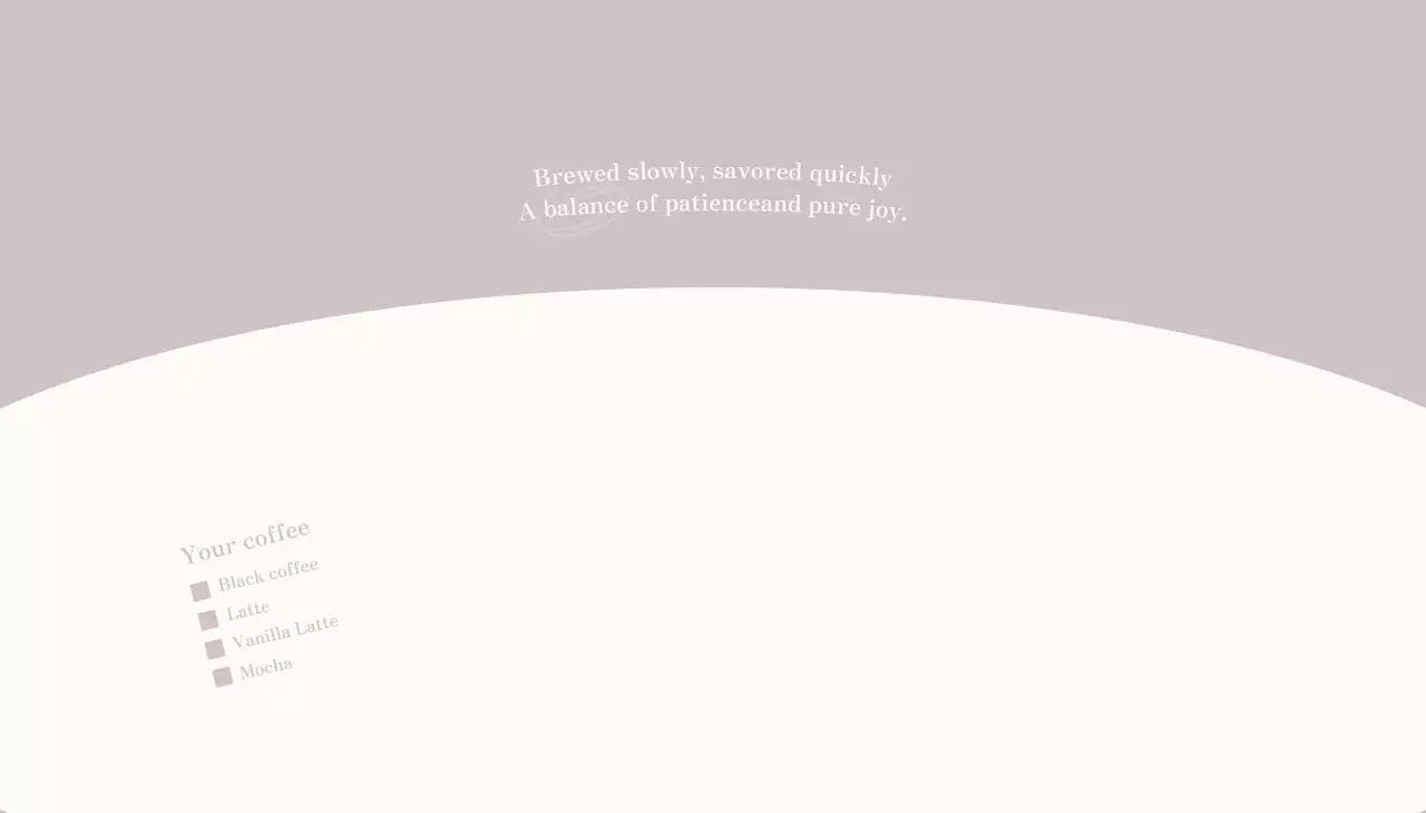 연보라 미니멀 커피 메뉴판