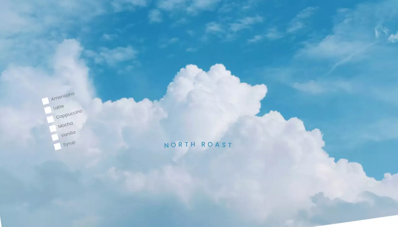 하늘색 심플 커피 메뉴판