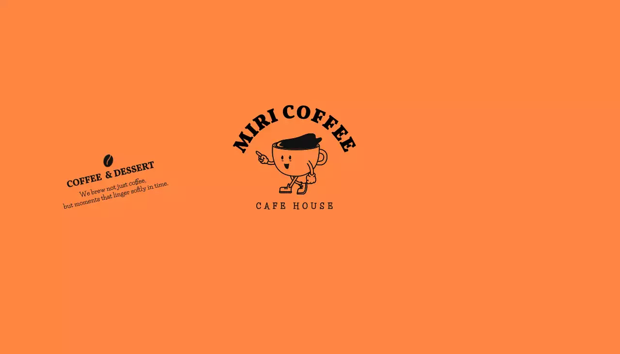 주황 심플 카페 로고
