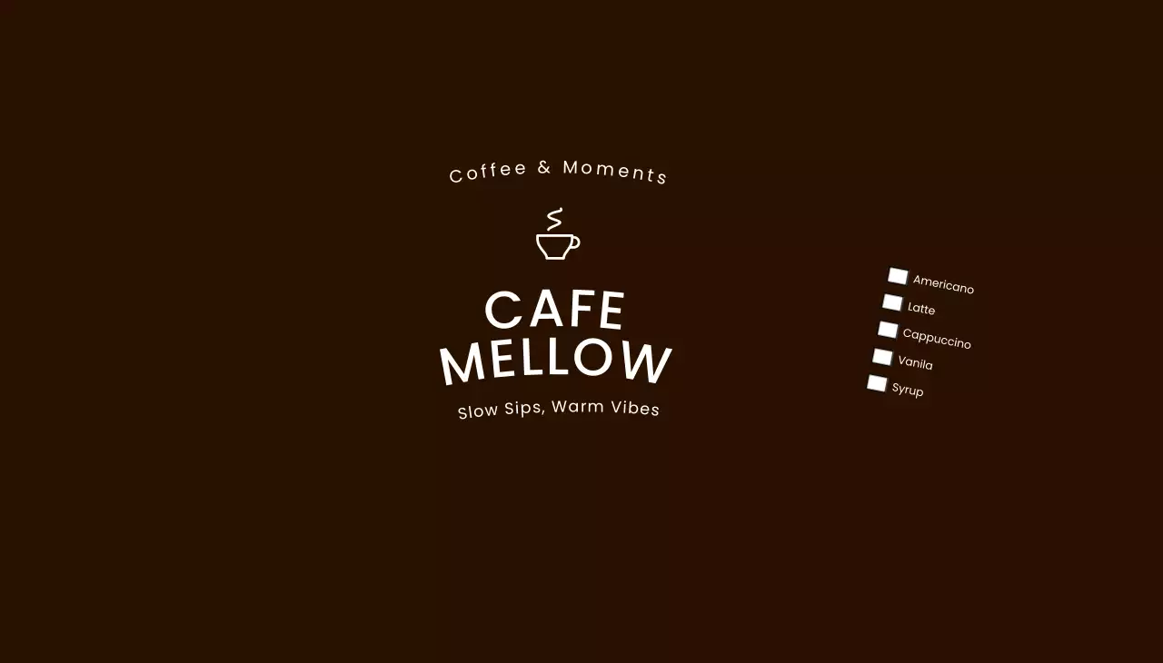 갈색 미니멀 카페 홍보