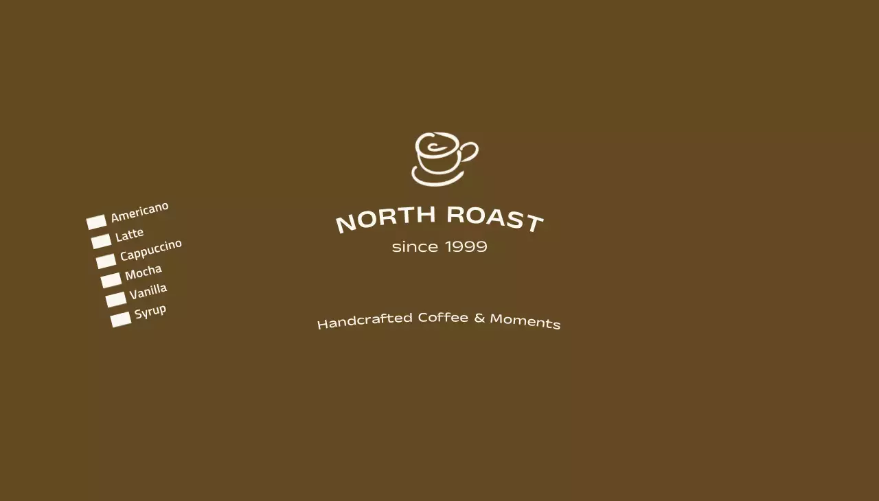 갈색 심플 커피 메뉴판