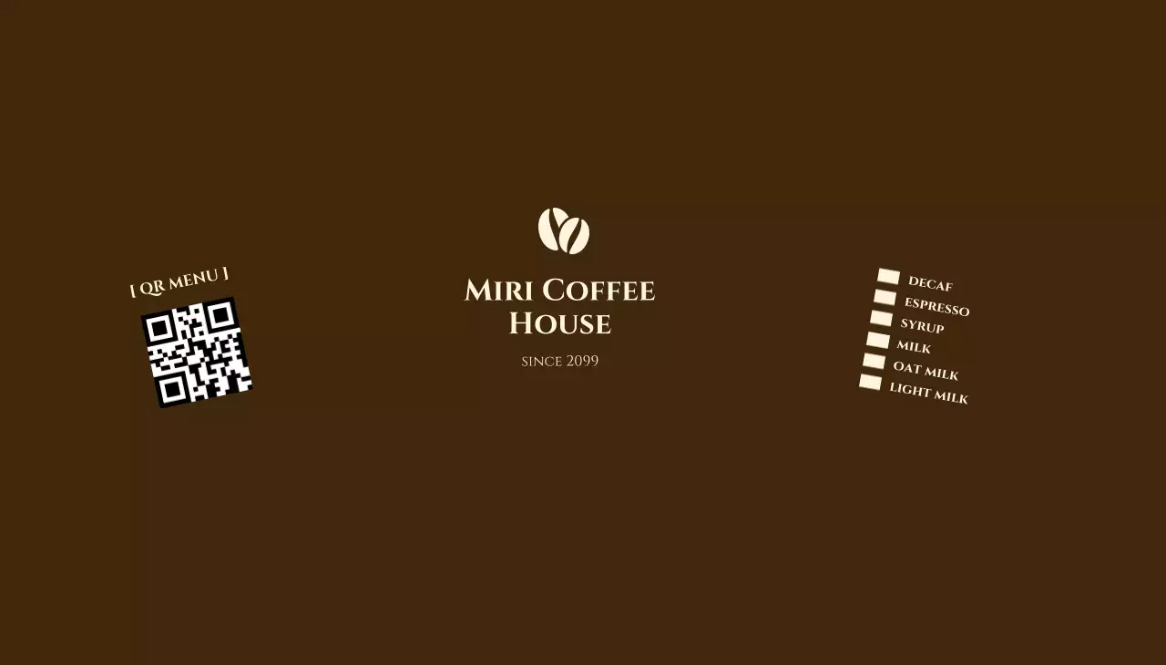 갈색 심플 카페 메뉴 홍보