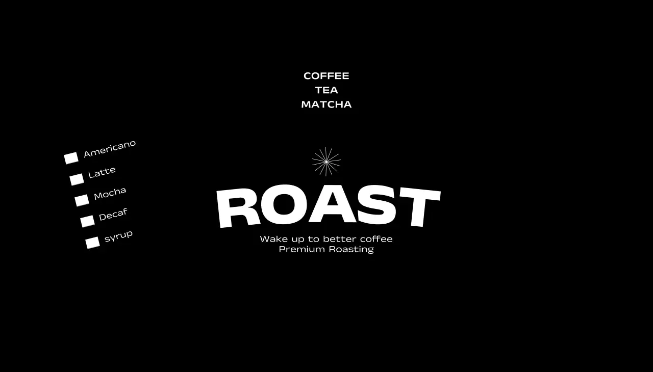 검정 미니멀 커피 광고