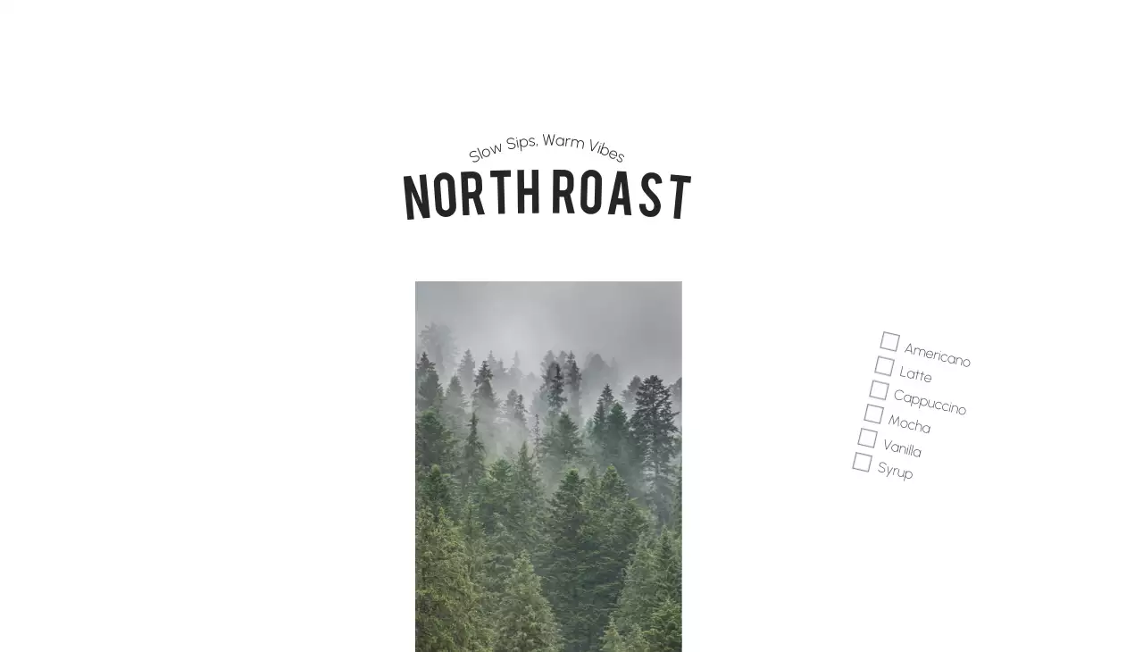 흰색 미니멀 커피 메뉴판