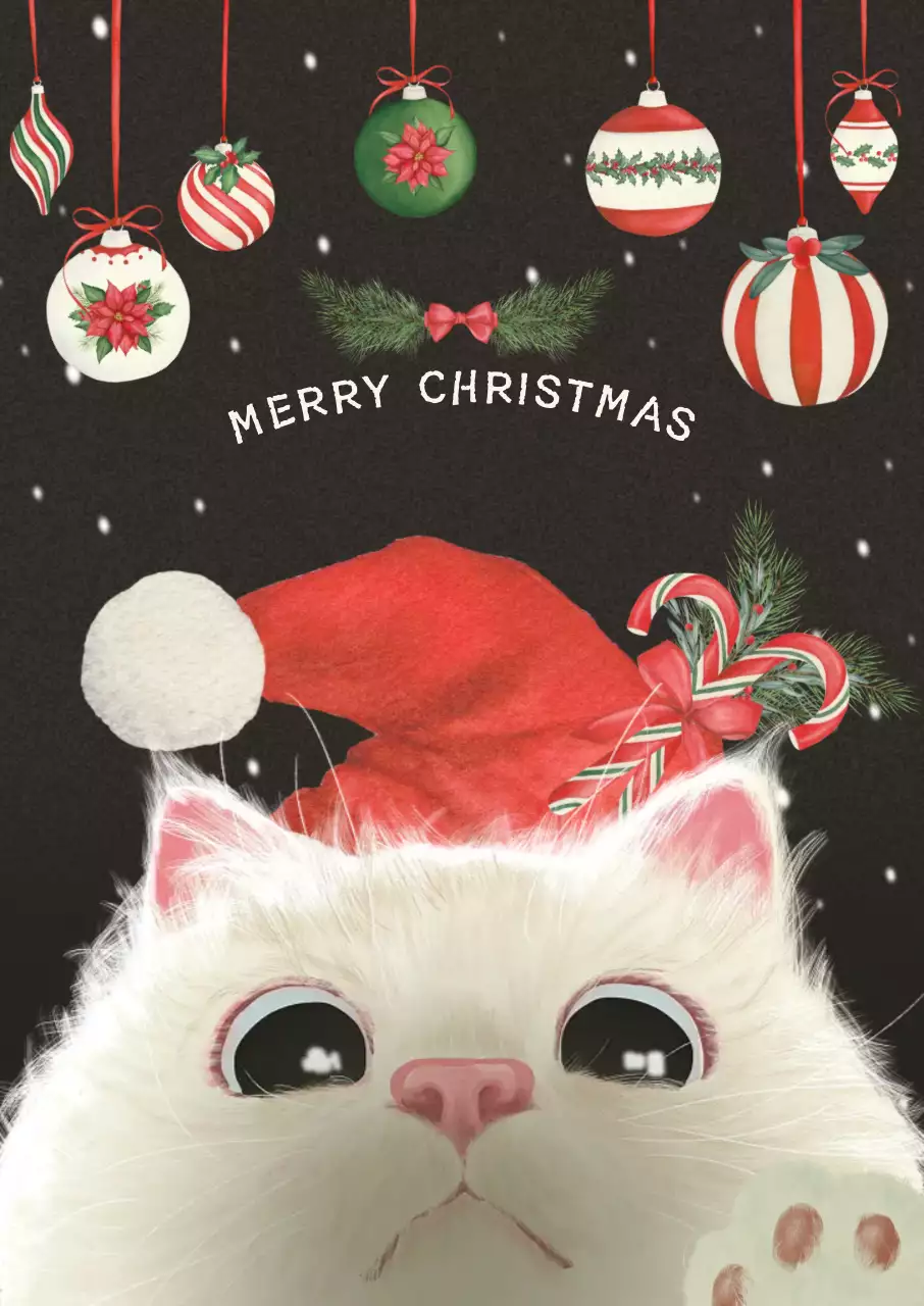 검정 아기자기한 크리스마스 엽서