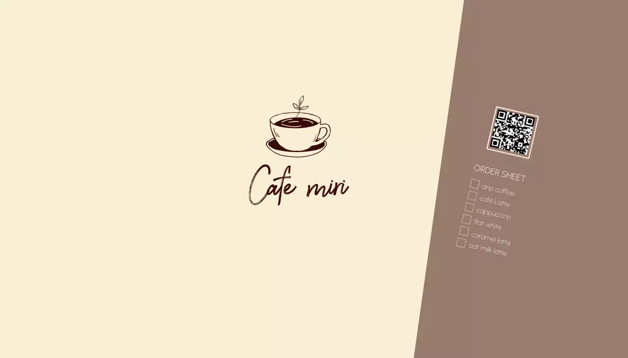베이지 미니멀 카페 메뉴판