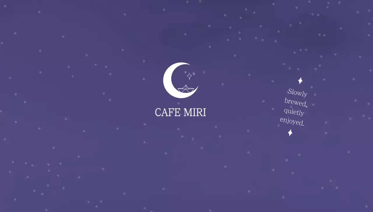 남색 심플 카페 광고 홍보