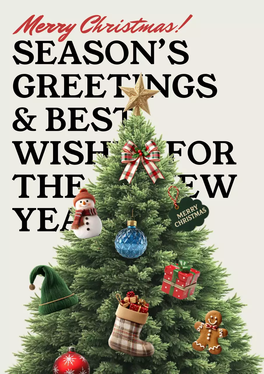 아이보리 클래식 크리스마스 엽서