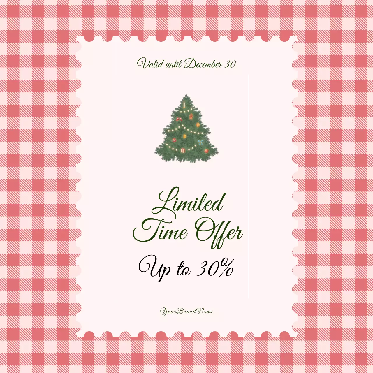 Red Vintage Christmas Holiday Promotion Instagram Post