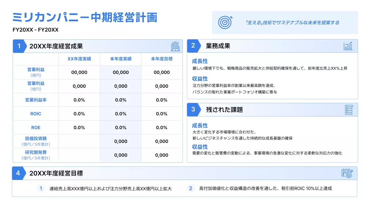 青 シンプル ビジネス 資料