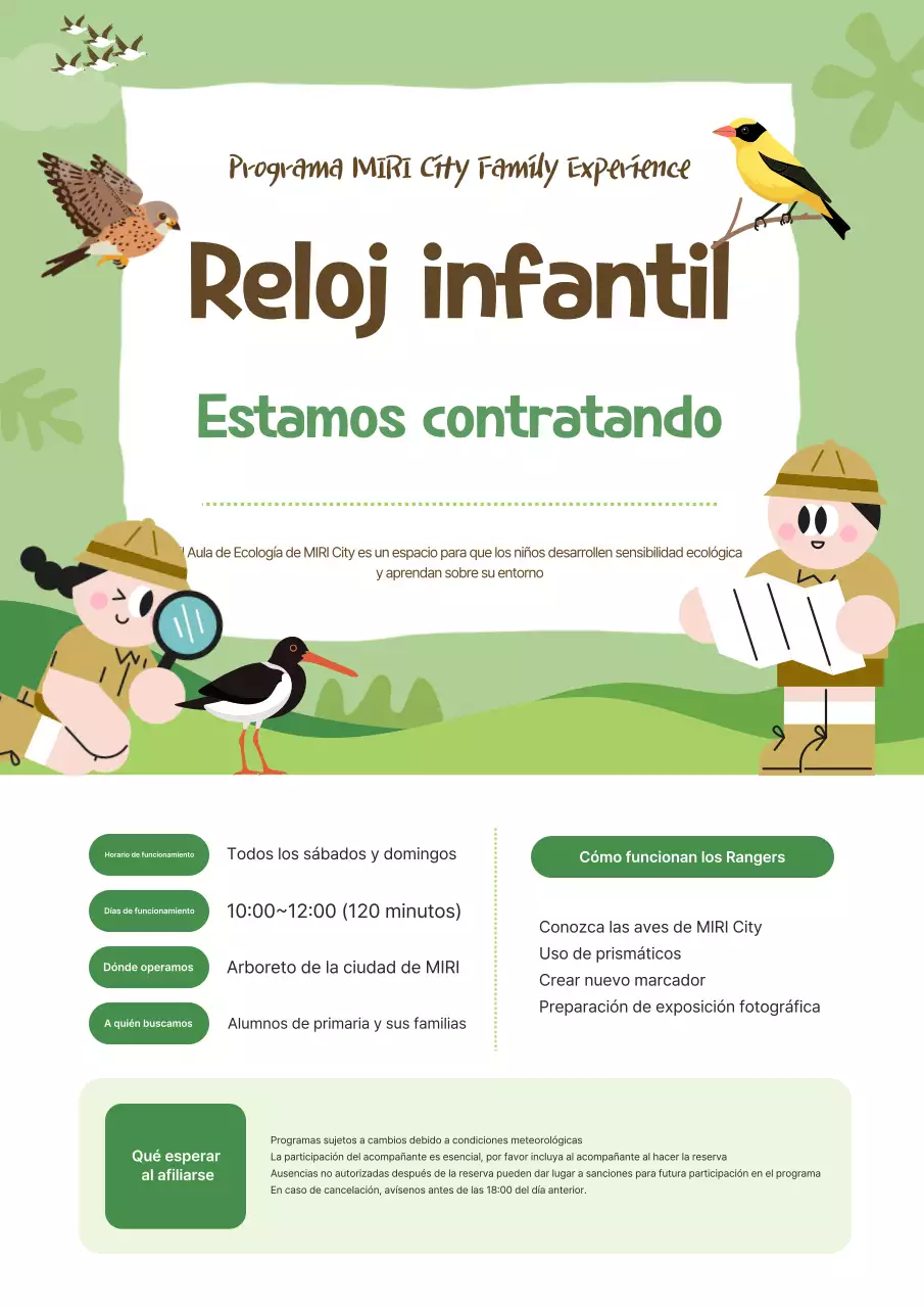 Reclutamiento de Green Baby Eco-Experience