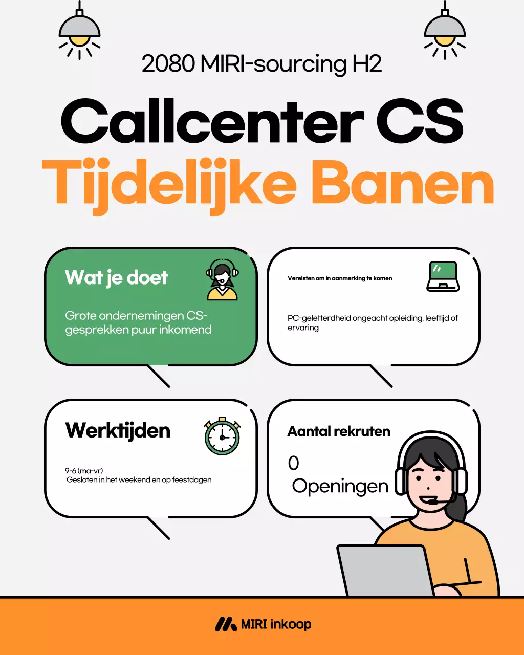 Oranje Eenvoudige Wervingskennisgeving