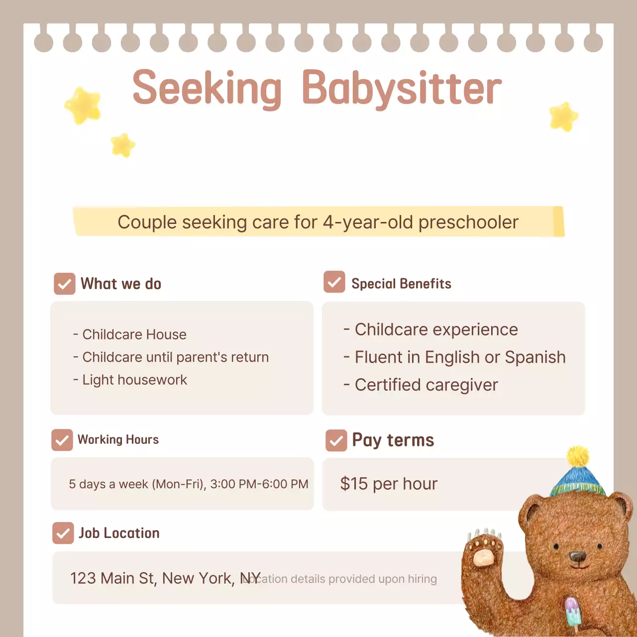 Beige Simple Recruitment Notice