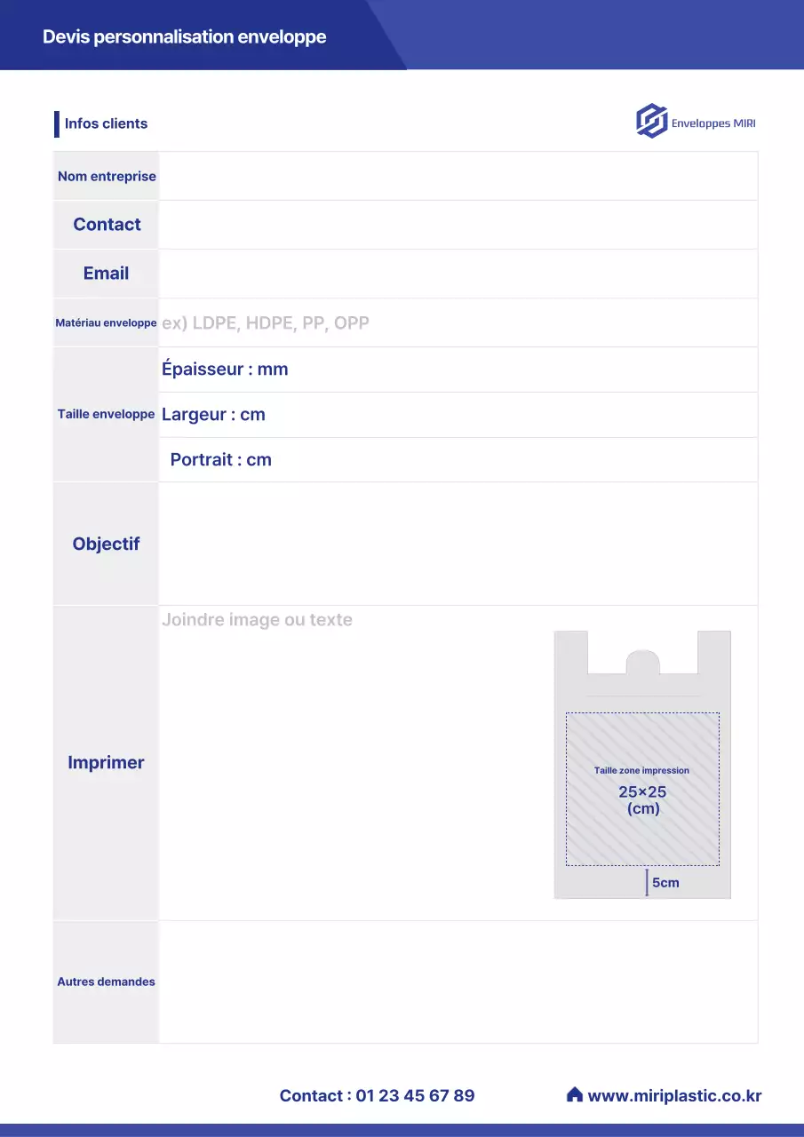 Guide de demande de renseignements sur la production de Blue Clean