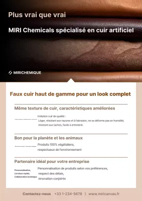 Publicité pour du similicuir marron moderne