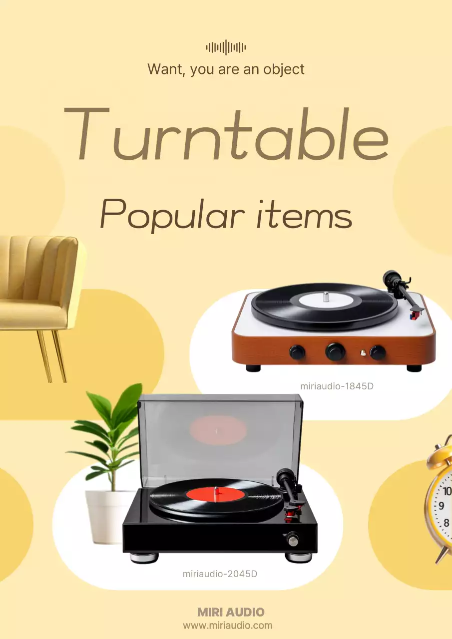 Quảng cáo âm thanh cổ điển màu vàng