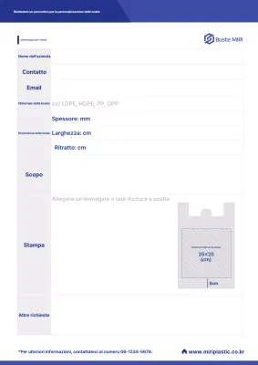 Guida alle richieste di produzione Blue Clean