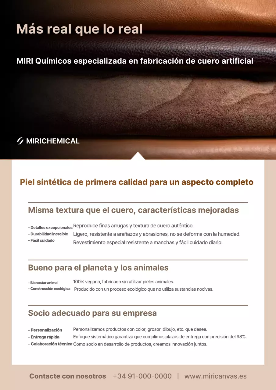 Anuncio moderno de piel sintética marrón