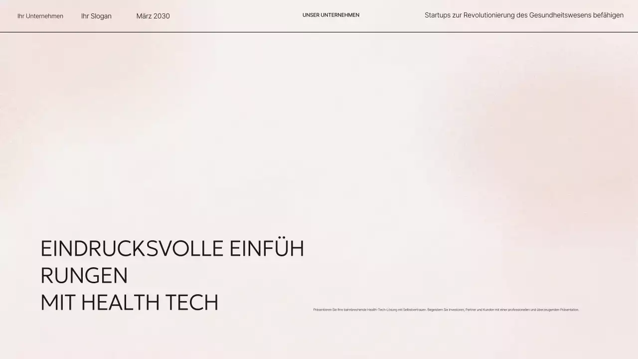 Beige Modern Health Präsentations-Pitch