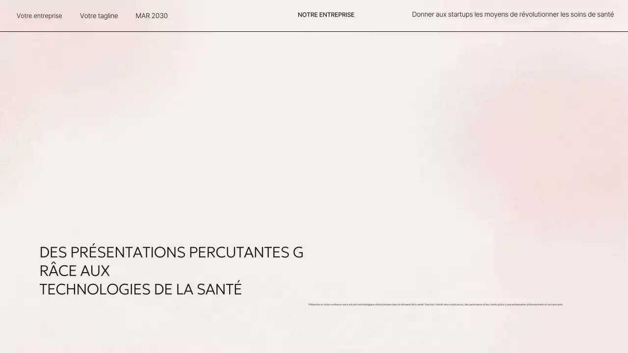 Présentation moderne et beige sur la santé