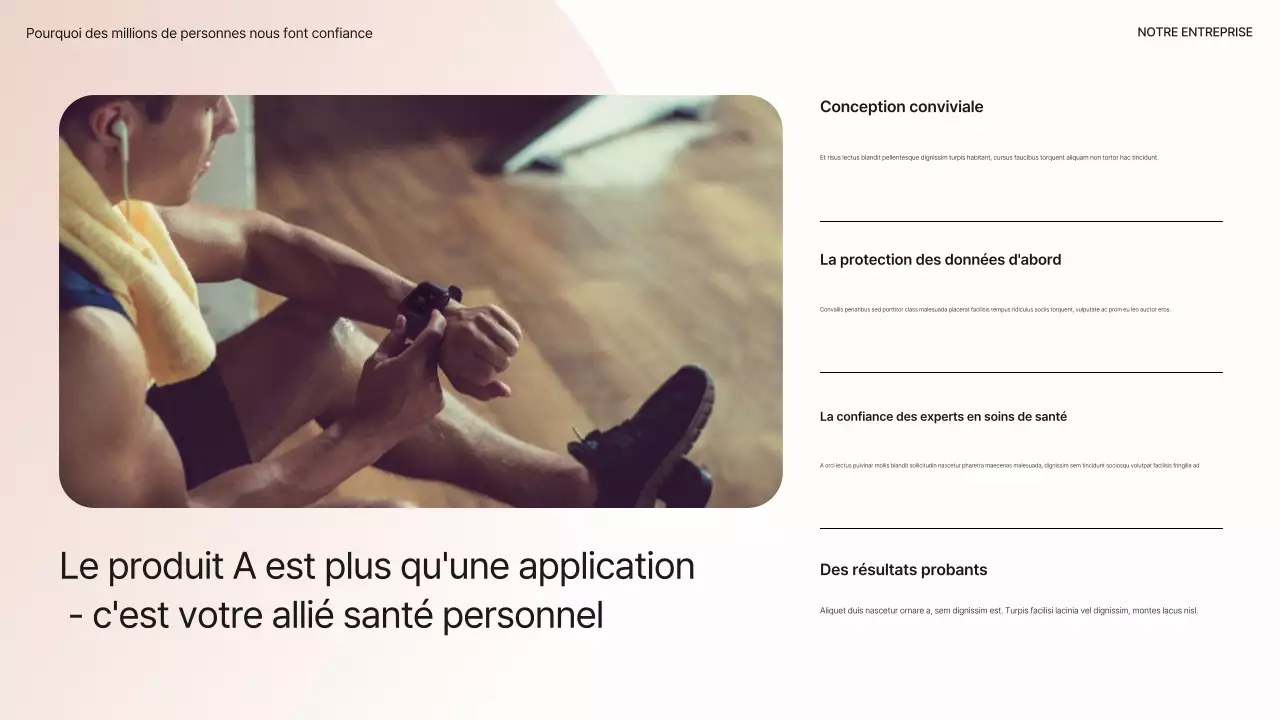 Présentation moderne et beige sur la santé