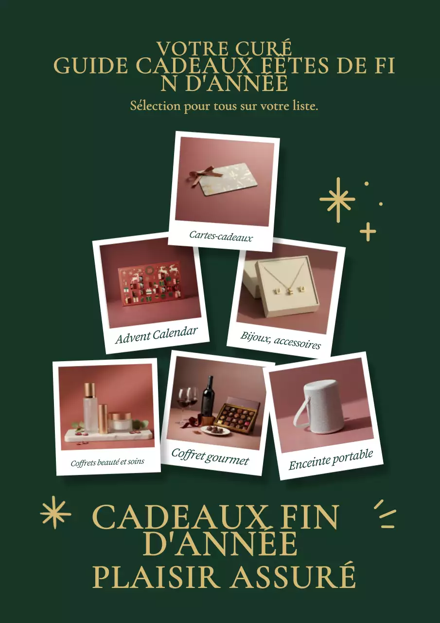 Affiche verte élégante du guide des vacances