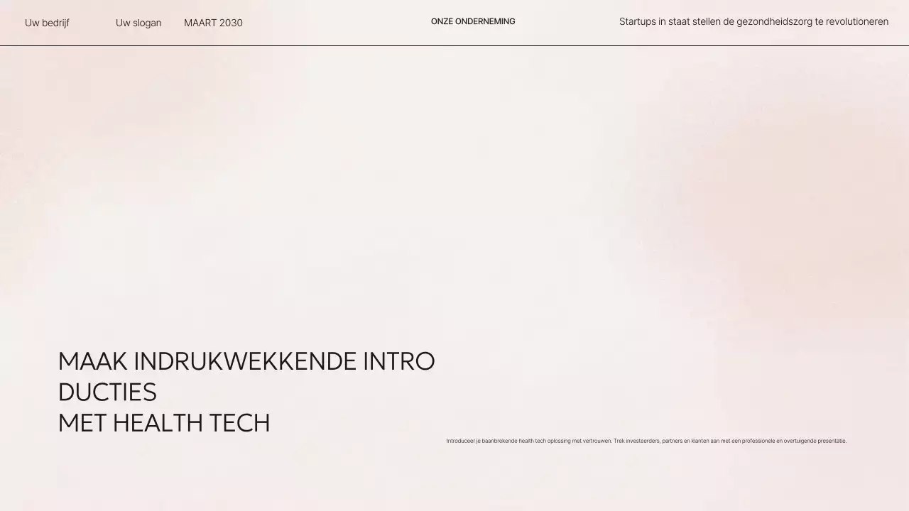 Beige Modern Health Presentatie Pitch