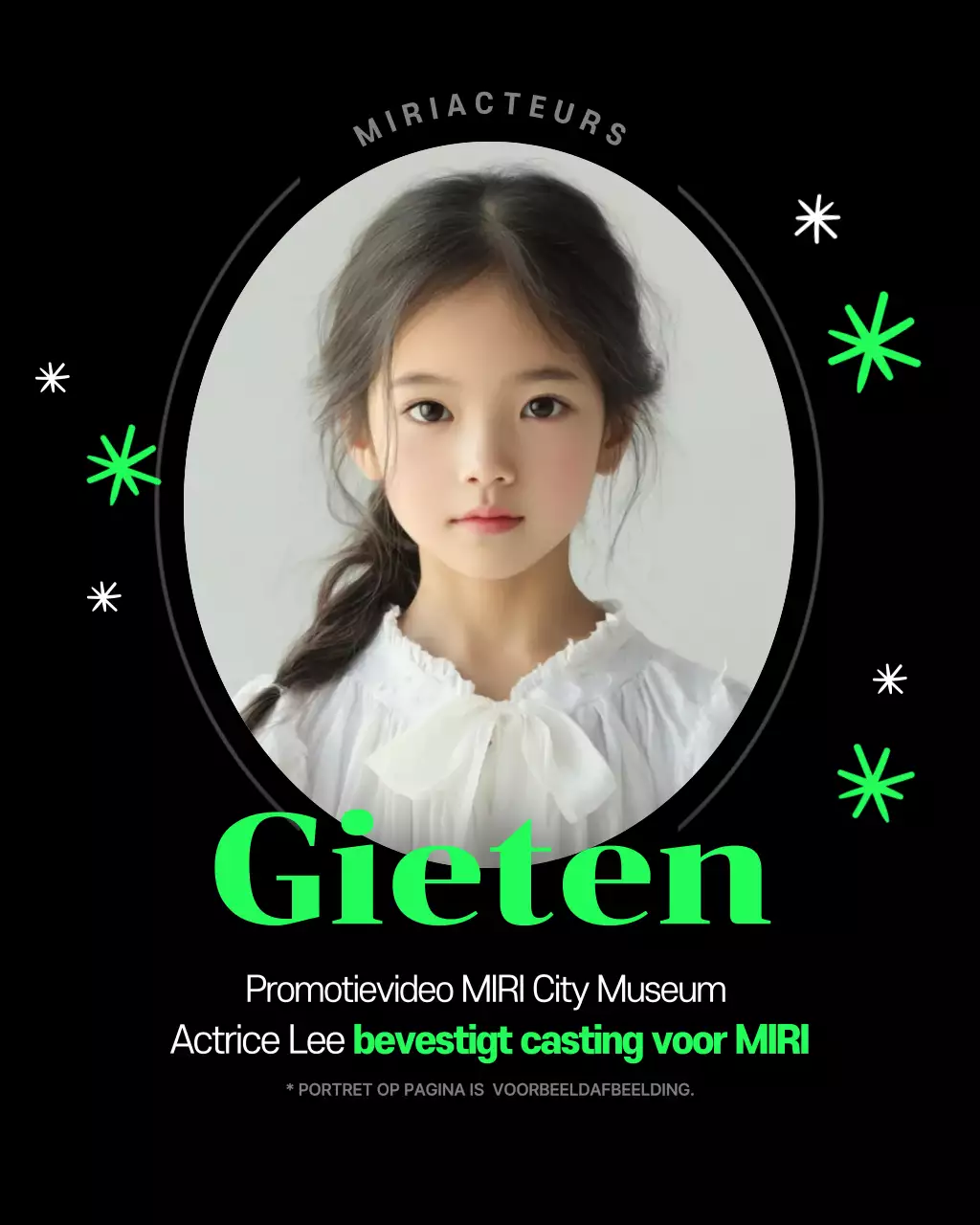 Zwarte moderne castingadvertentie