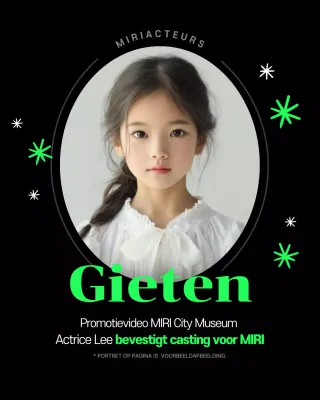 Zwarte moderne castingadvertentie