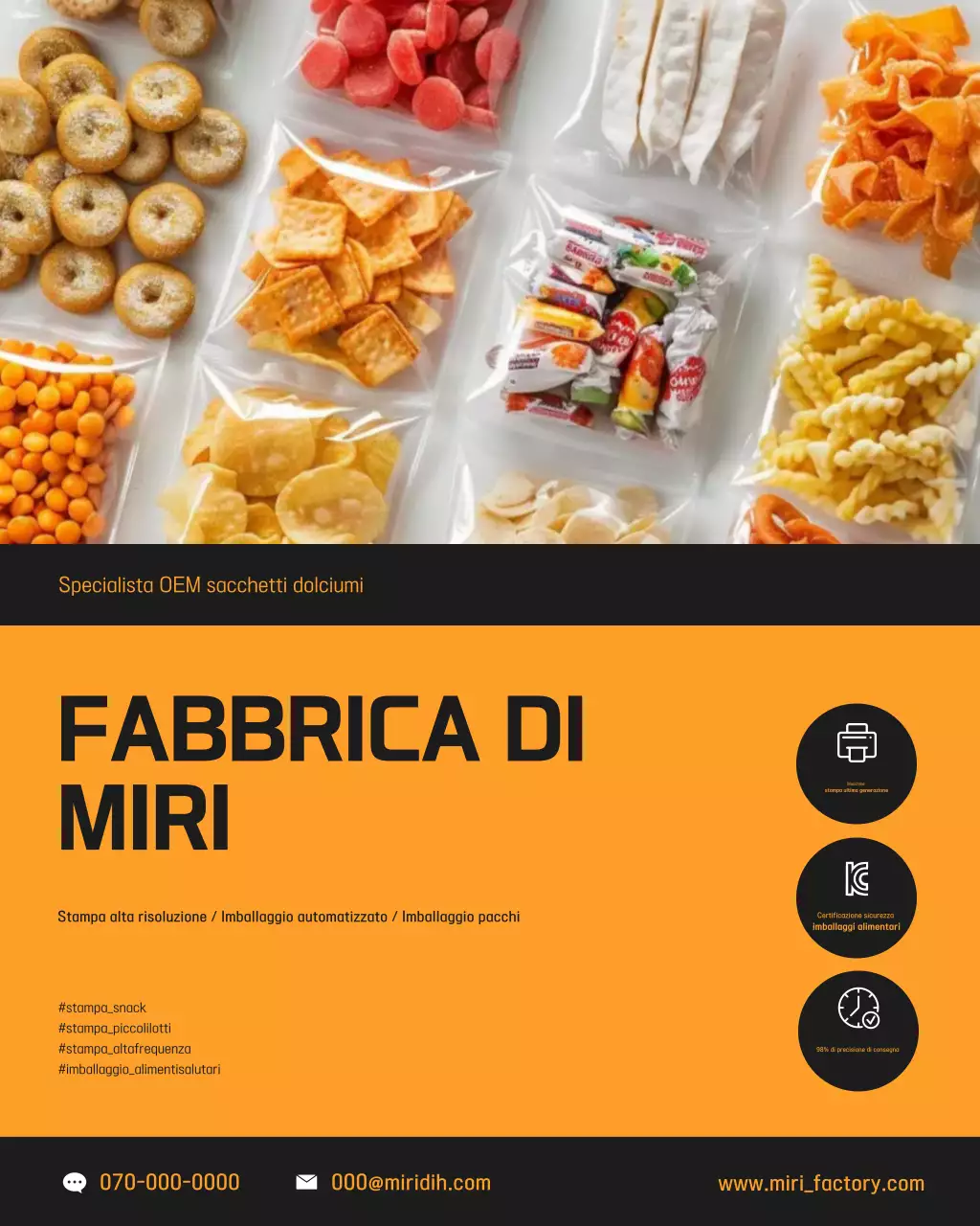 Pubblicità di biscotti moderni all'arancia