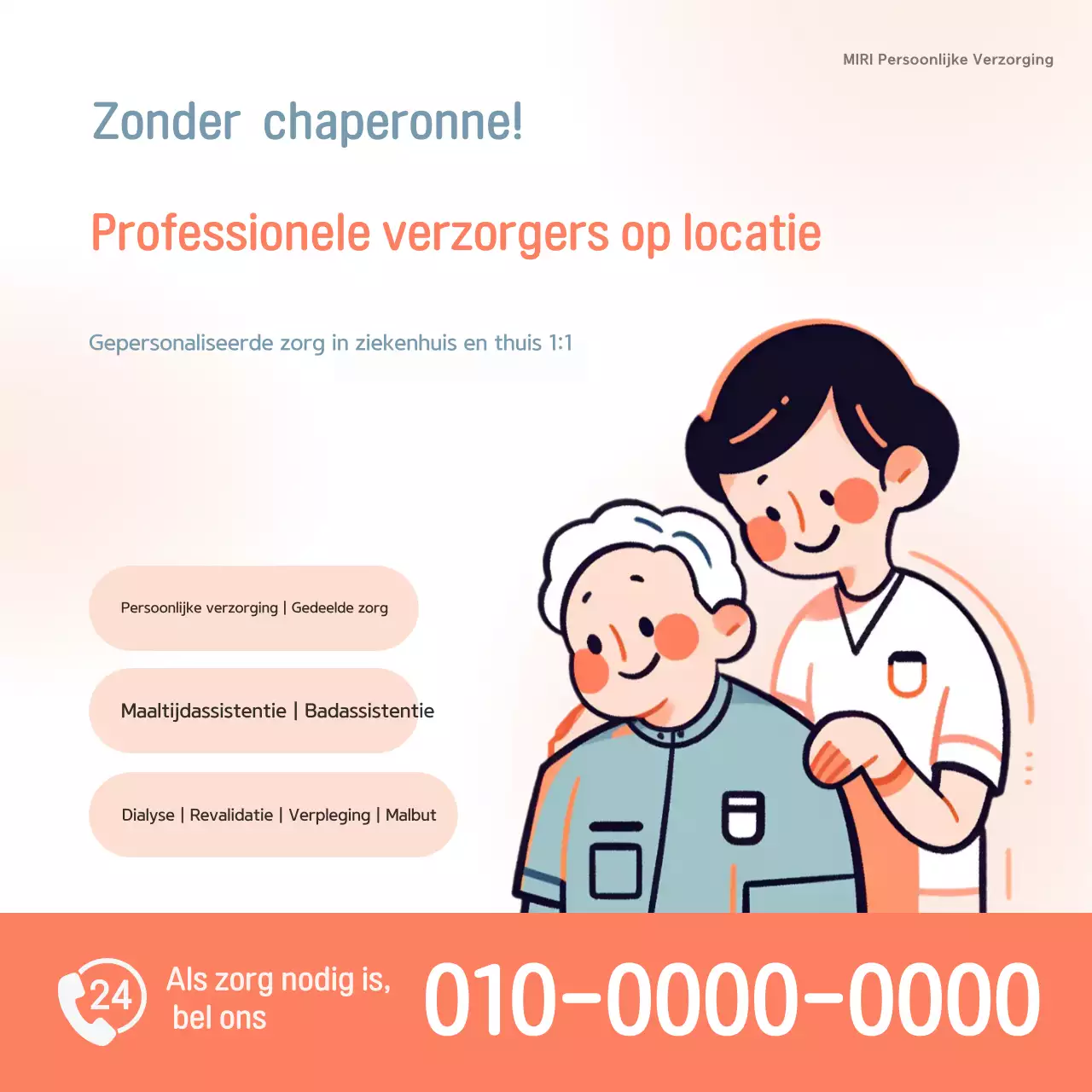 Oranje Eenvoudige Verzorgingsactie