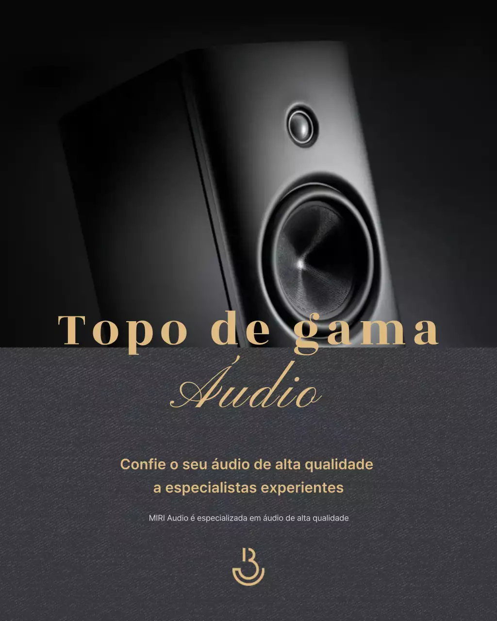 Anúncio de áudio premium preto