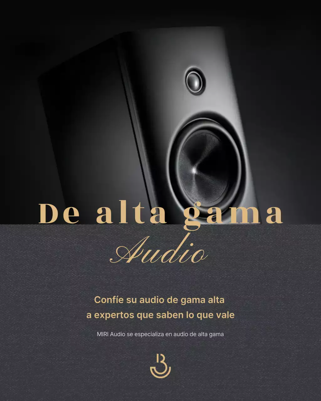 Anuncio de audio premium negro