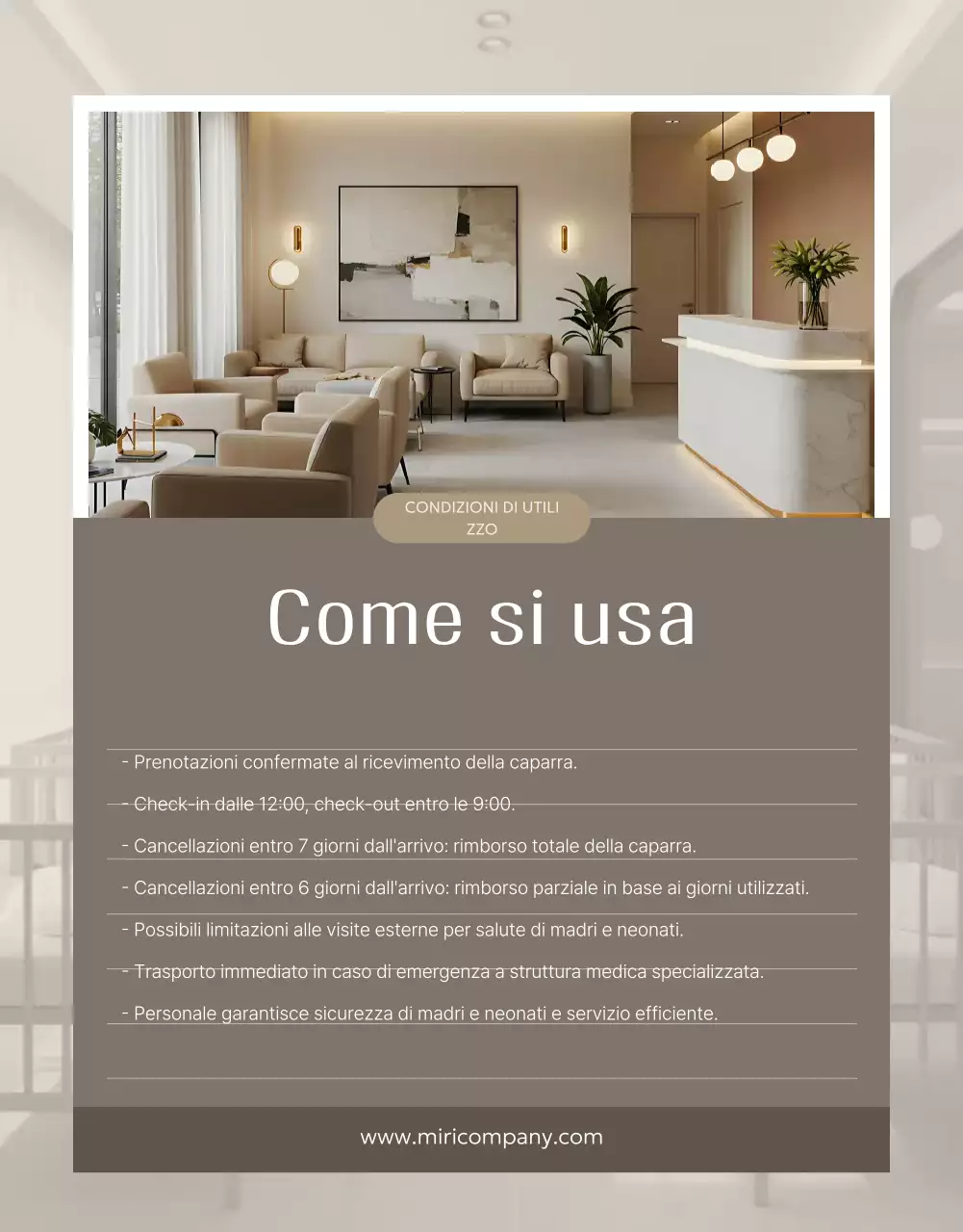 Promozione del centro di assistenza post-partum Beige Clean