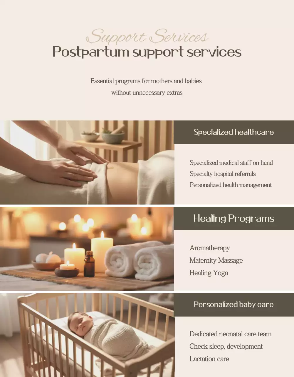 Iklan Pusat Perawatan Pascapersalinan Mewah Beige