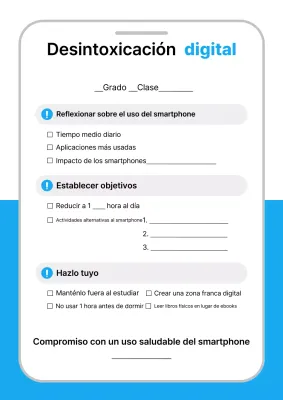 Diario de desafíos digitales sencillos azules