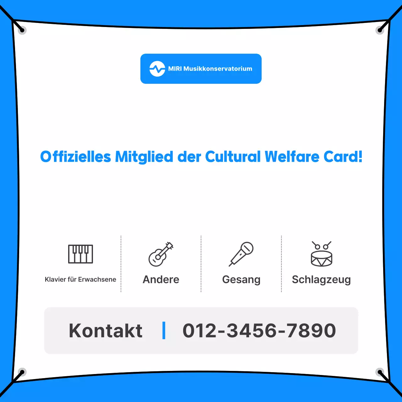 Werbung für Blue Clean Music Education