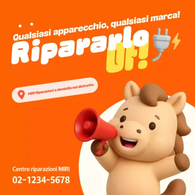 Pubblicità di riparazione elettronica Orange Gag