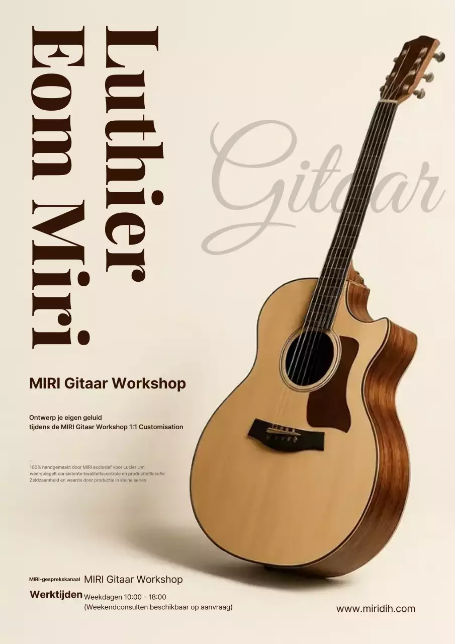 Beige moderne muziekinstrument advertentie