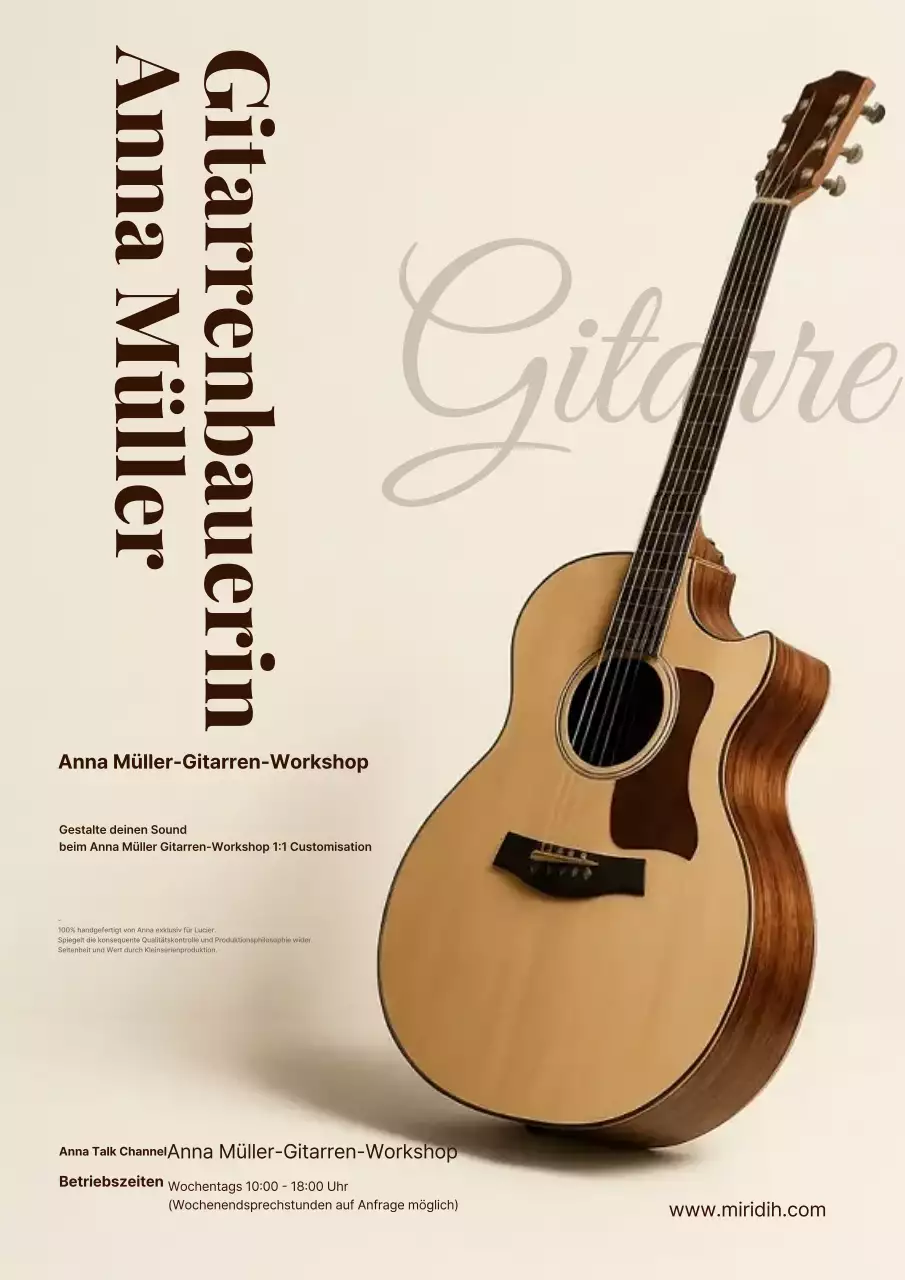 Beige Werbung für moderne Musikinstrumente