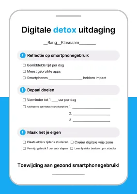 Blauwe Eenvoudige Digitale Uitdagingsdagboek