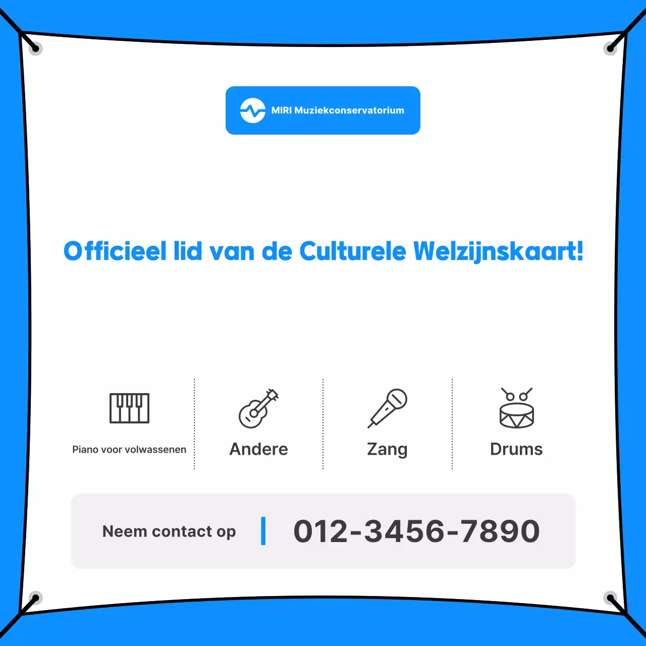 Advertentie voor Blue Clean Music Education