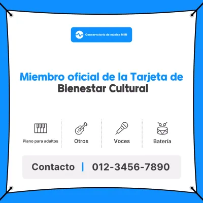Anuncio de educación musical Blue Clean