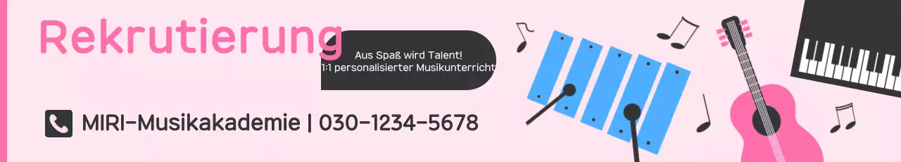Stellenausschreibung der Pink Baby Music Academy