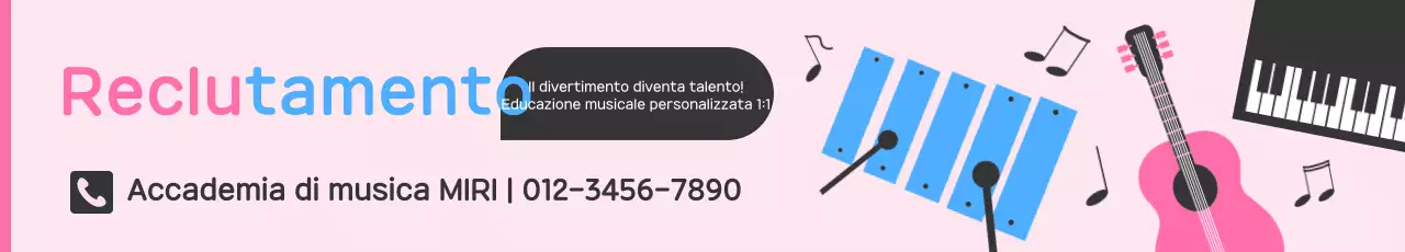 Annuncio di reclutamento per la Pink Baby Music Academy