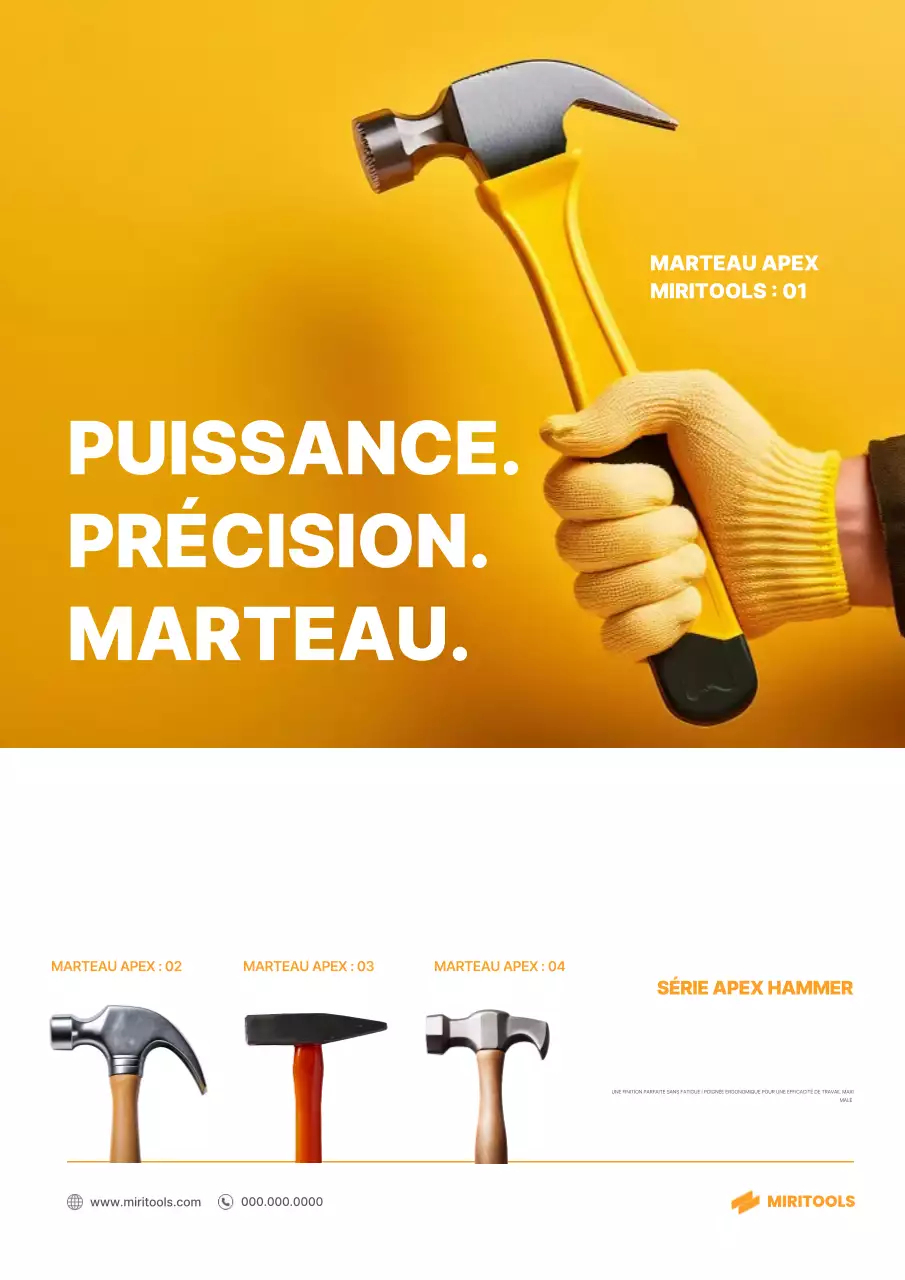 Publicité pour outil moderne jaune