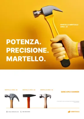 Pubblicità di utensili moderni gialli