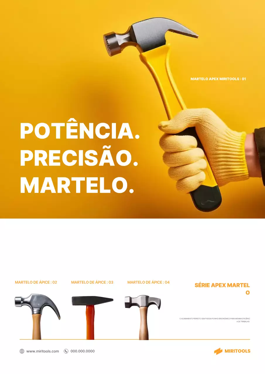 Anúncio de ferramenta moderna amarela