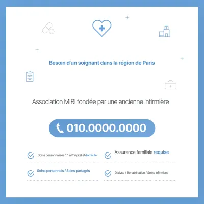 Promotion simple et bleu ciel pour les services infirmiers